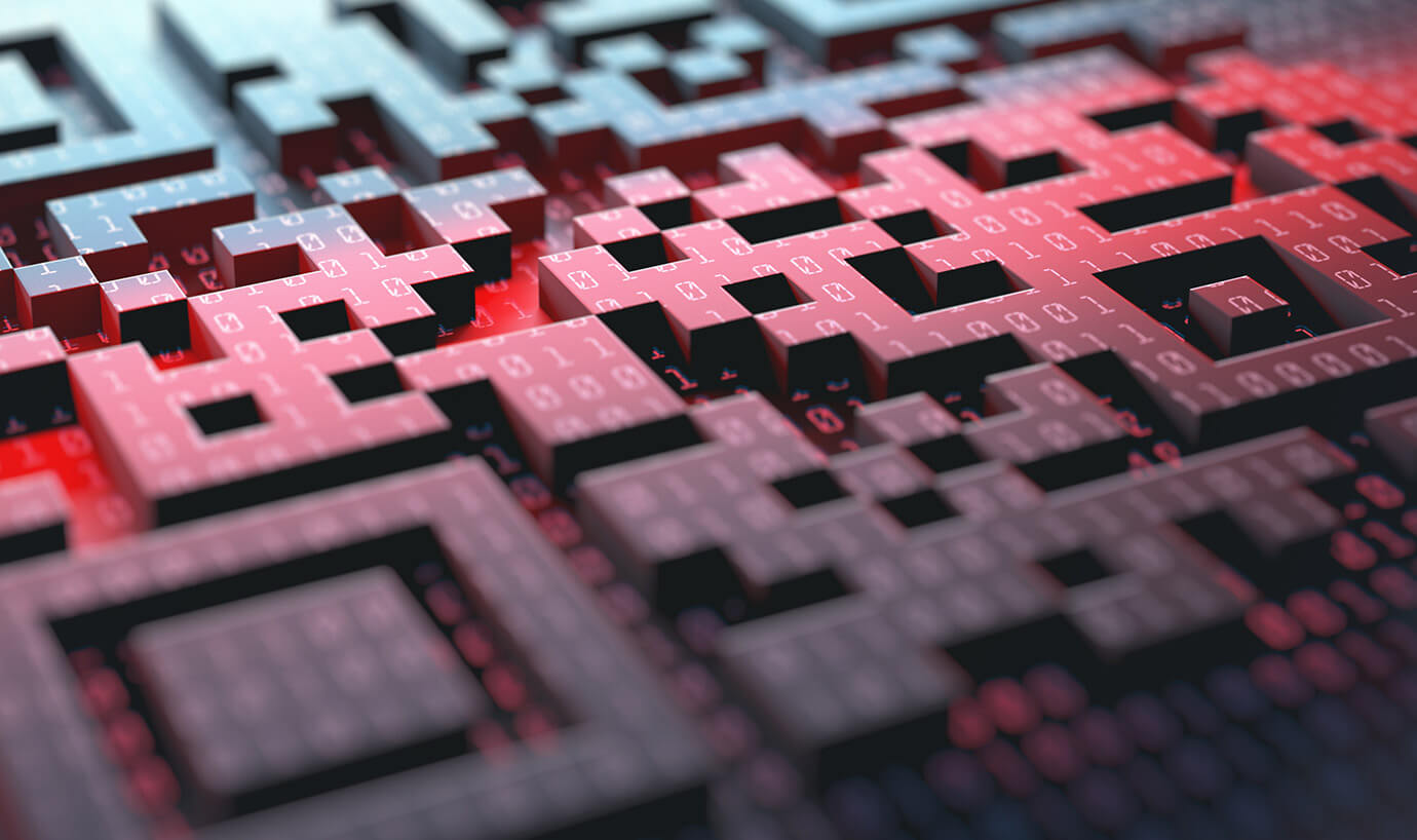 3D illustration of QR code